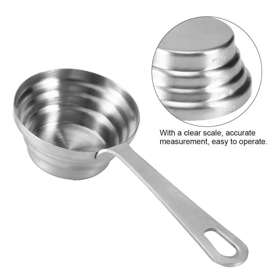 

Stainless Steel Measuring Spoon Scoop Coffee Tablespoon with Scale Baking Tool Kitchen Cooking Utensils Kitchen Measuring Tool