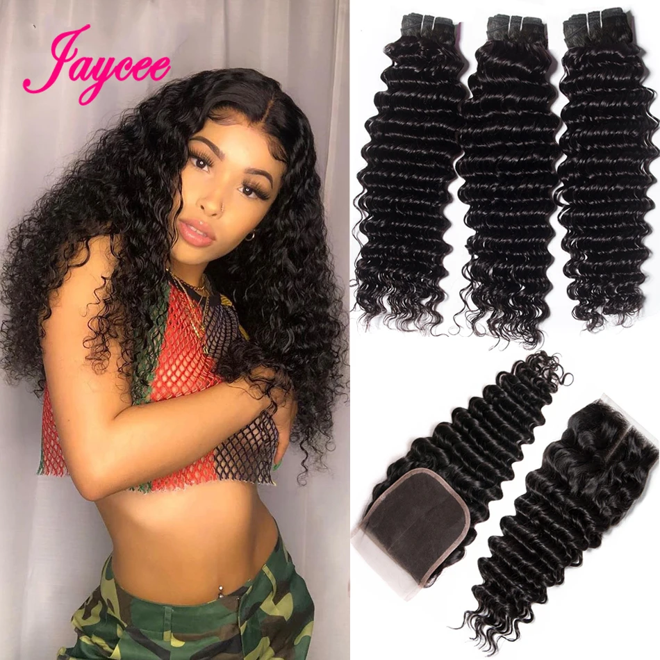 Jaycee, перуанские пряди, глубокая волна, с закрытием, Remy, человеческие волосы, 3 пряди, человеческие волосы, пряди с закрытием, Tissage