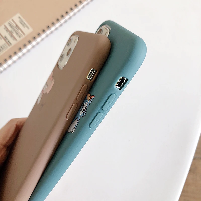 Милый чехол для телефона с кошкой и мышкой для iPhone 11Pro X XS Max XR 6 6S 7 8 Plus Милый Мягкий ТПУ силиконовый защитный чехол