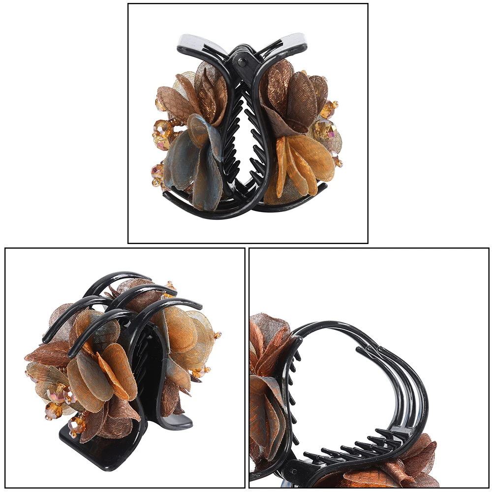 AWAYTR заколки для волос Краб Простые ретро зажимы пластиковые зубчатые цветок