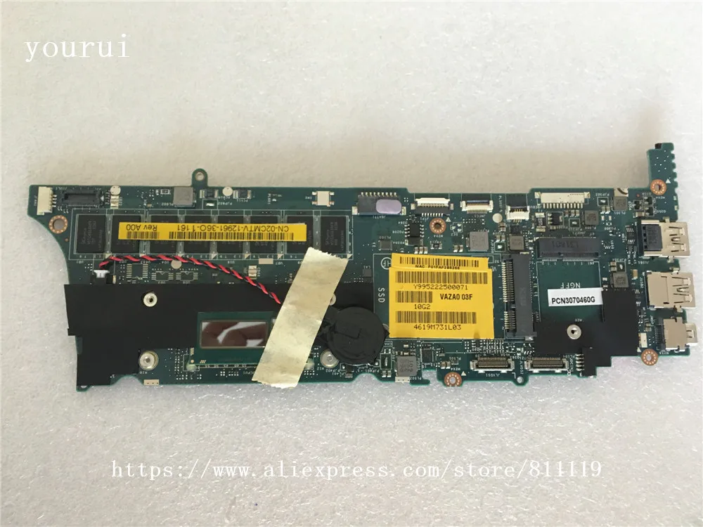 Yourui для Dell XPS 9Q33 Laptopmotherboard CN 02CMTV 2CMTV VAZA0 LA 9262P с i3 401010u Процессор DDR3 Тесты идеальная