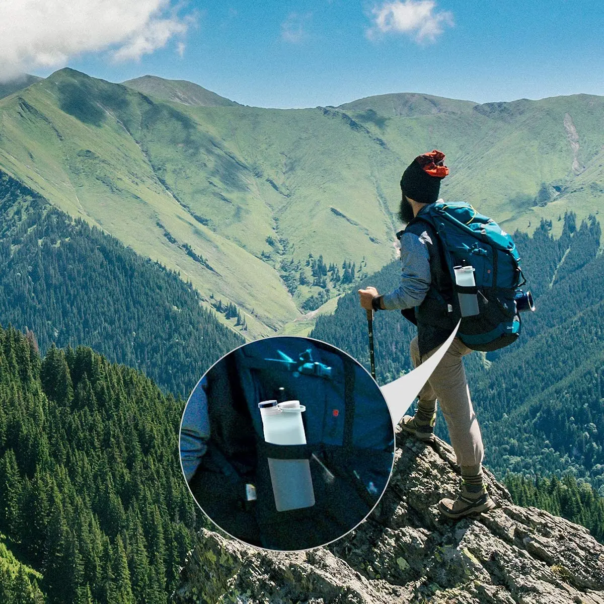 

BPA Free Portable Foldable Water Bottle for Travel Sports Bottles Leak Proof Lightweight 20oz-600ml Collapsible Water Bottle