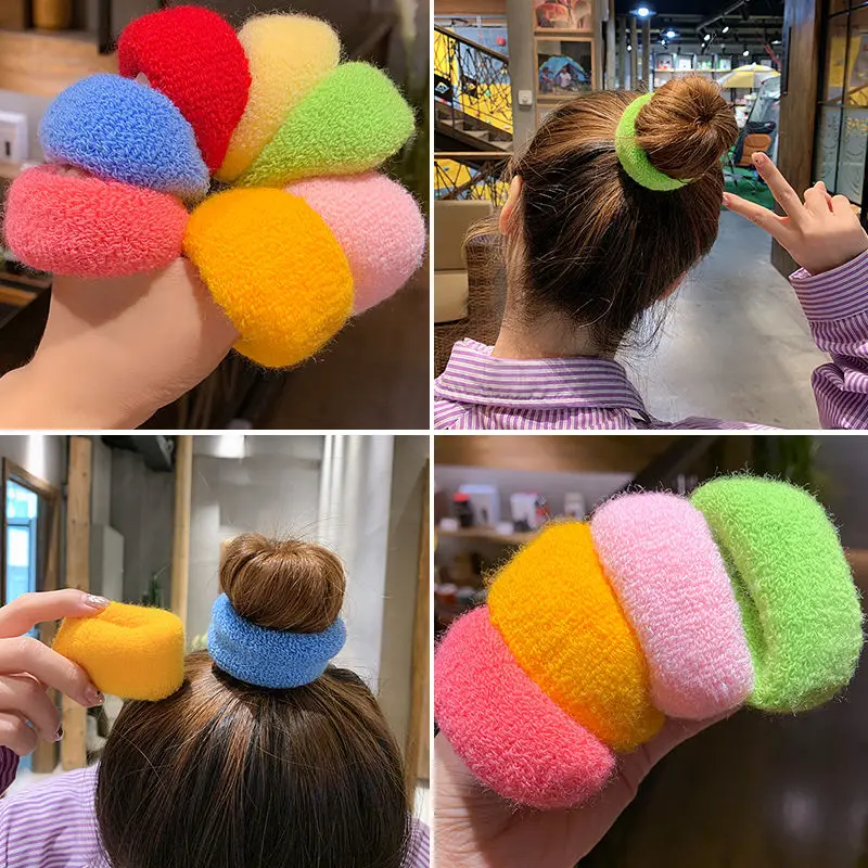 

New Cute Knitting Solid Elastic Hair Bands for Women Girls Autumn Soft Hair Scrunchies Hair Ties Kids Baby Hair Accessories Set