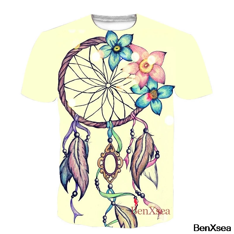 

NEW 2018 3D Printed Cool Dreamer Catcher Printed T Shirt Fashion Harajuku Top Tees