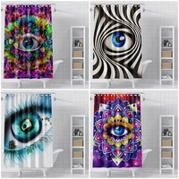 psychedelic eye shower curtain waterproof abstract pattern bathroom curtains polyester bath curtains with hooks