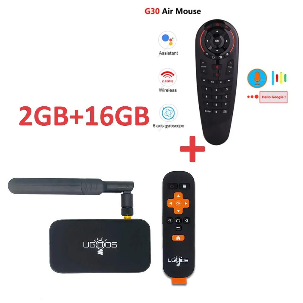 UM4 add G30 UGOOS UM4 Android 7,1 ТВ-приставка 2 Гб DDR4 16 Гб ПЗУ RK3328 Четырехъядерный 4K HD Смарт-медиаплеер 2,4G и 5G WiFi Bluetooth 4,0 ТВ-приставка - Цвет: UM4 add G30