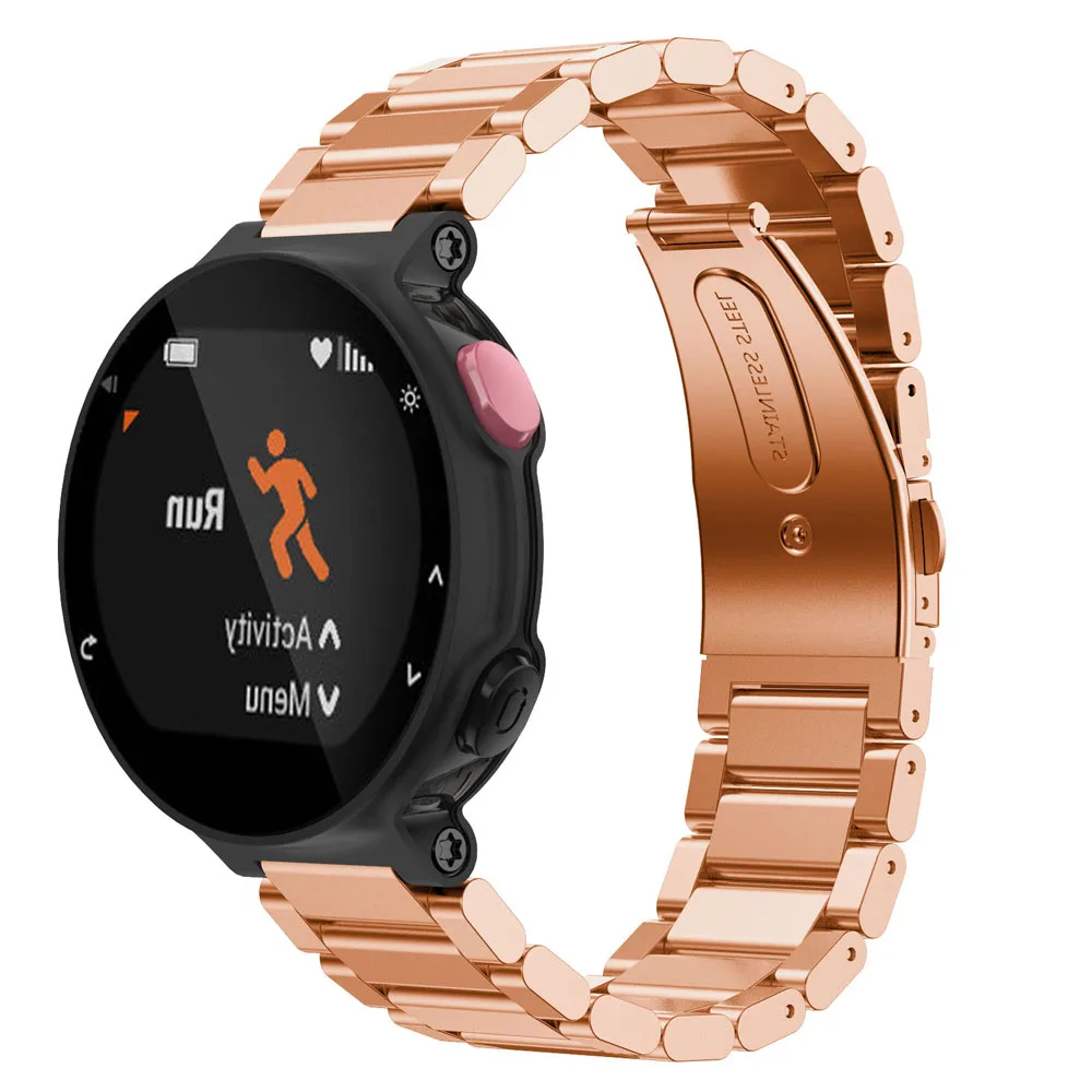 Для Garmin Forerunner 235/220/230/620/630/735XT ремешок из нержавеющей стали Бабочка Пряжка браслет
