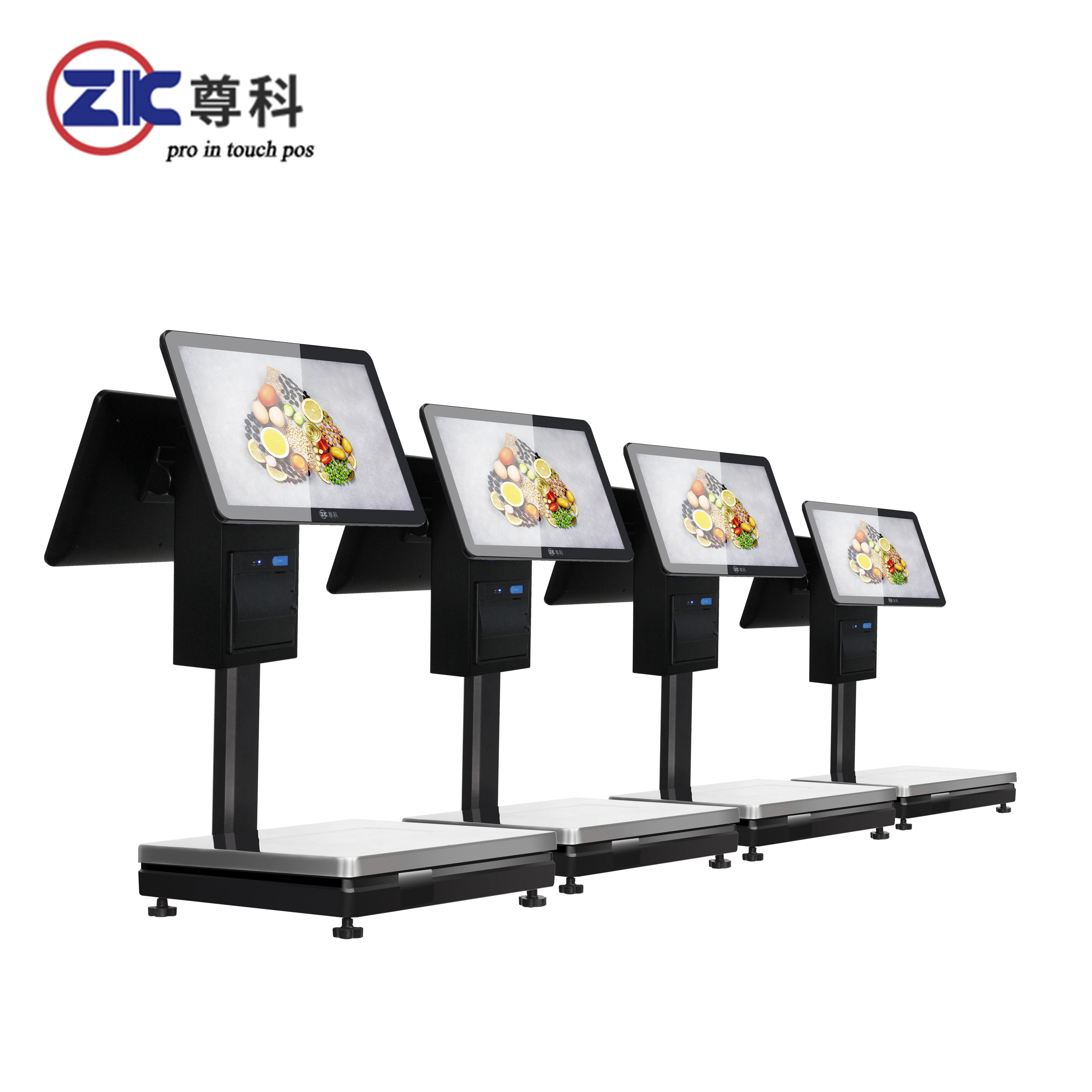 

14.1 inch dual touch screen pos scale digital electronic scale supermarket weighing scale with built-in printer