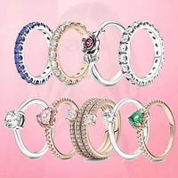 new hot sale in winter 2021 925 sterling silver jewelry cubic zirconia love star womens ring fashion christmas gift