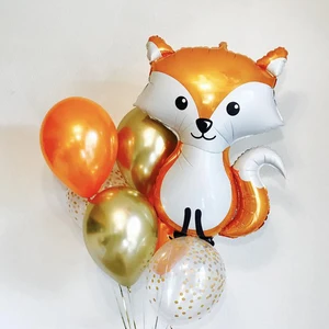 1 set Jungle Hedgehog Fox Raccoon Balloons Cartoon Animal Aluminum Helium Balloon Birthday Safari Party Decor Classic Toys