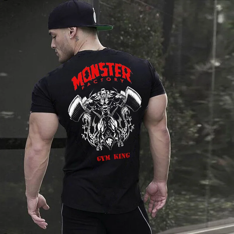 Мужская Летняя мода Фитнес Футболки для занятий спортом на открытом воздухе бега