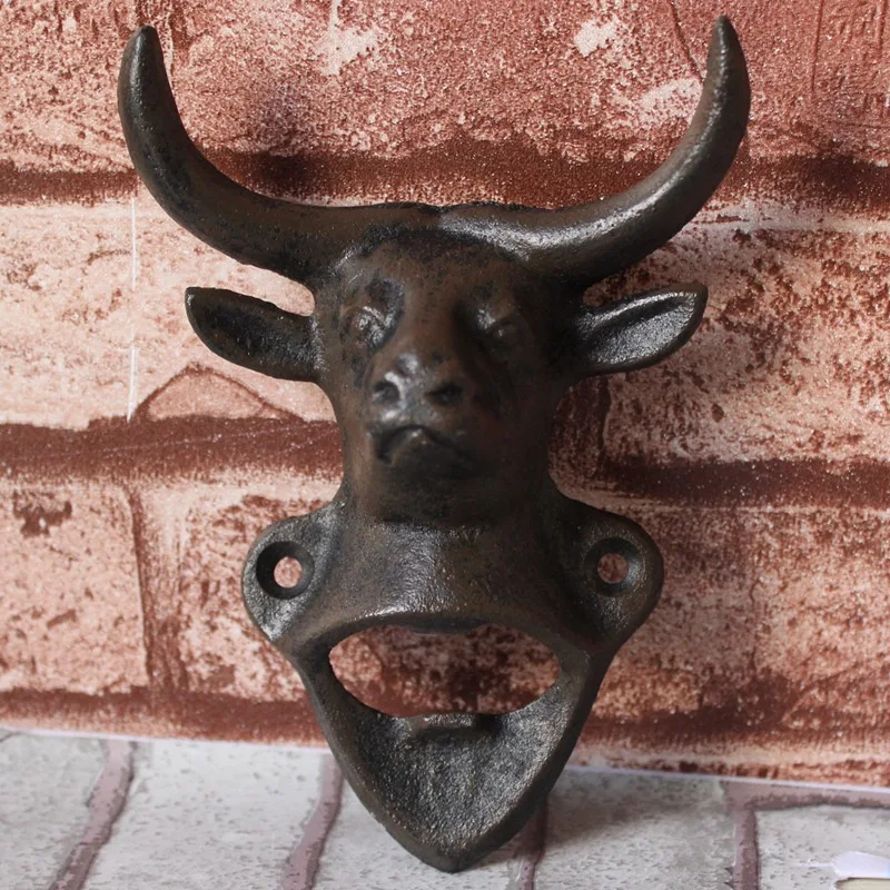 Креативная открывалка чугунная для бутылок вина из бычьего железа с настенным