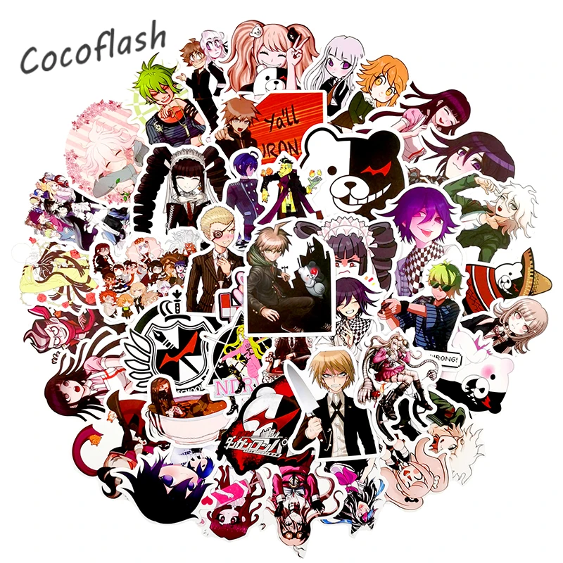 10/50Pcs/set Danganronpa Anime Game Stickers Decal Sticker For Laptop Phone Car Book Desk Skatebord DIY Stiker Toy