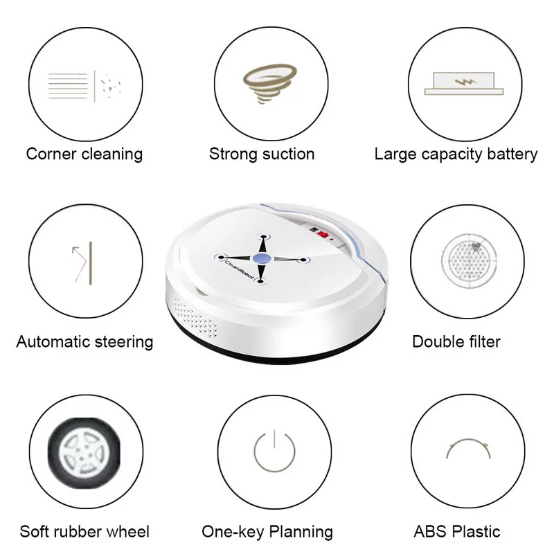 Интеллектуальный автоматический подметальный робот пылесос USB Перезаряжаемый