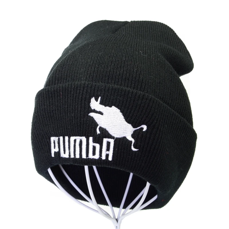 

funny Pumba embroidery Knitted hat fashion Skullies Warm winter hats for women beanies cap homme Pumba men ski hats muts