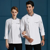 new breathable chef jacket kitchen bakery work uniform food service waiter costume hotel catering restaurant cooking cook coat