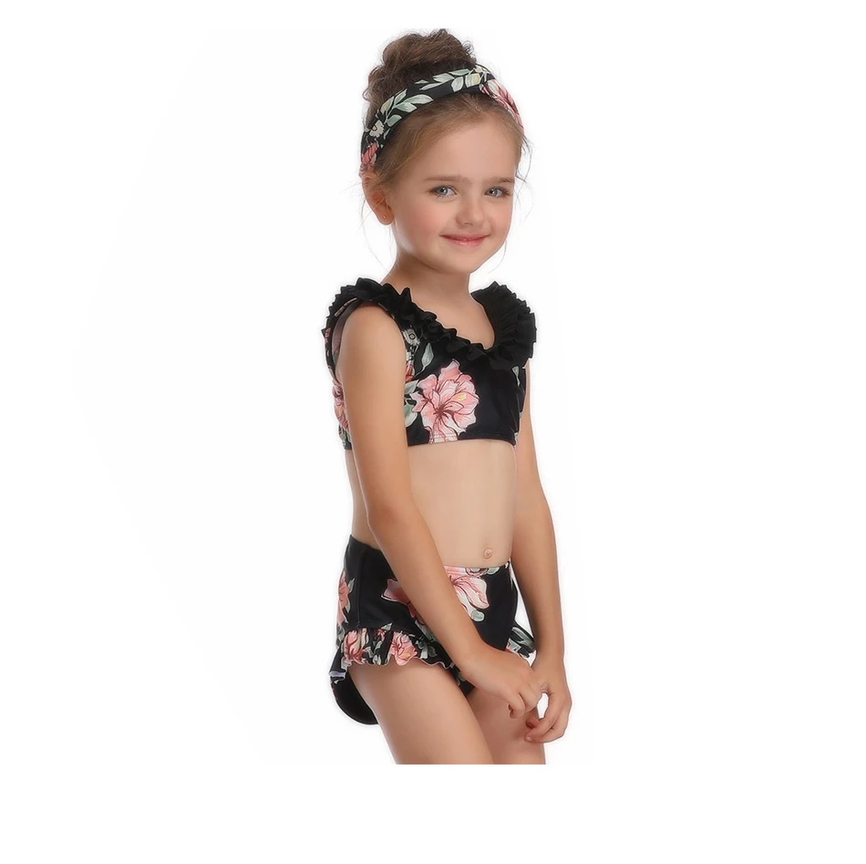 

Seaside Lace Teenagers Girls Bikinis Set Cute Lovely Kids Swimwear 2-12years Child Ruffles Swimsuit Two Pieces Beach Wear Top