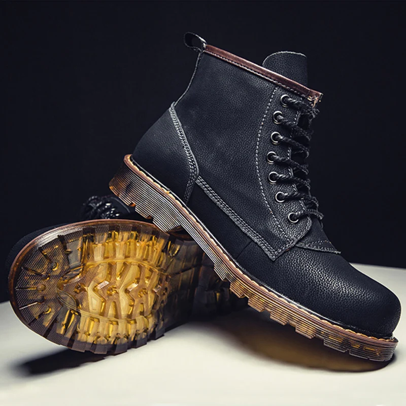 Мотоциклетные ботинки зимние теплые мужские на меху большие размеры