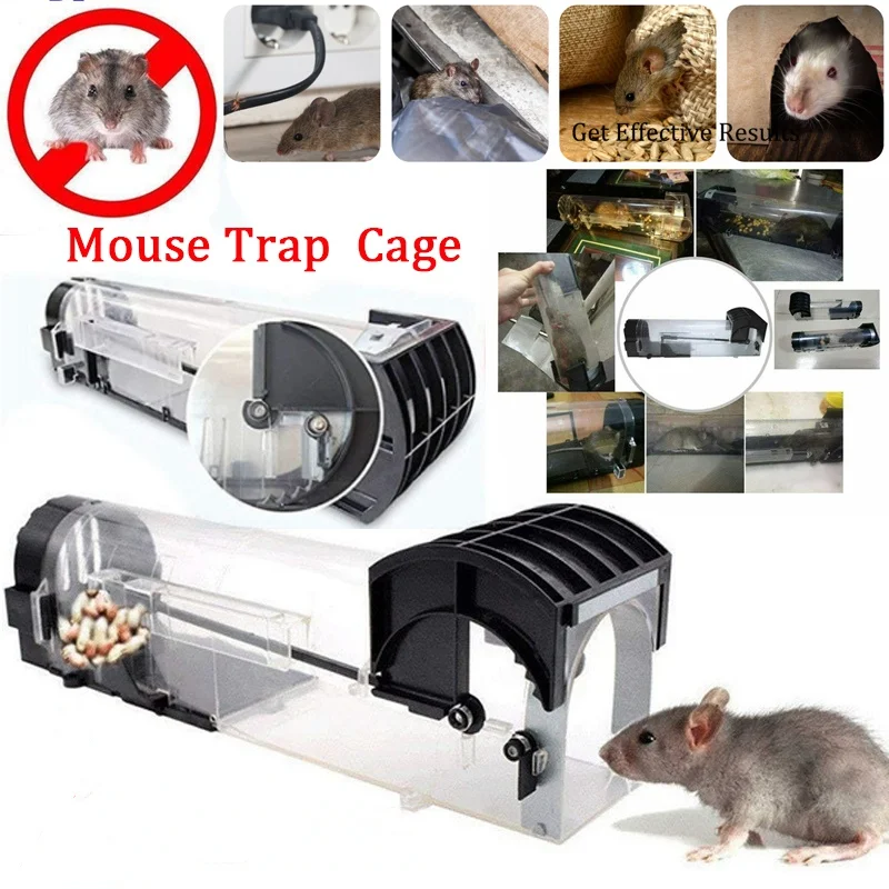 

Пластиковая многоразовая гуманная крысиная ловушка для мыши для дома и улицы, умная самоблокирующаяся ловушка для мыши, безопасная, тверда...