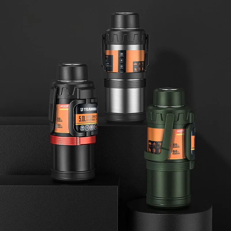 

Outdoor Sport Thermos Water Bottle 48 Hours Keep Warm/Cold Thermal Insulation Pot 2.3/3L Traveling Car Insulated Cup Best Gift