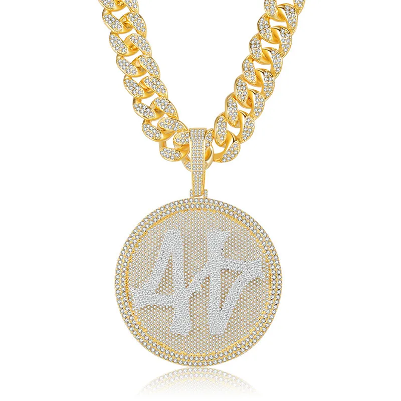 

Hip hop Customizable Big Turntable CZ Crystal Zircon Personality Pendant Cuban Chain Fashion Men and Women Necklace Jewelry Gift