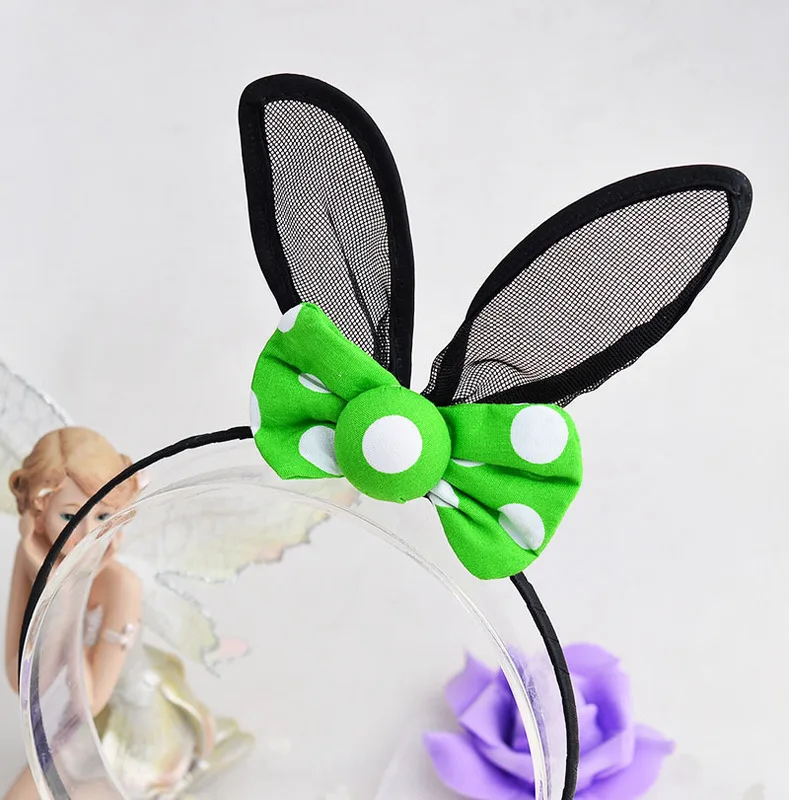 Милые ободки с кроличьими ушками в горошек бантом заколки для волос интимные