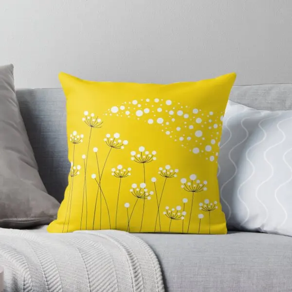 

Dandelions On Yellow Printing Throw Pillow Cover Home Wedding Decor Square Cushion Office Waist Decorative Pillows not include