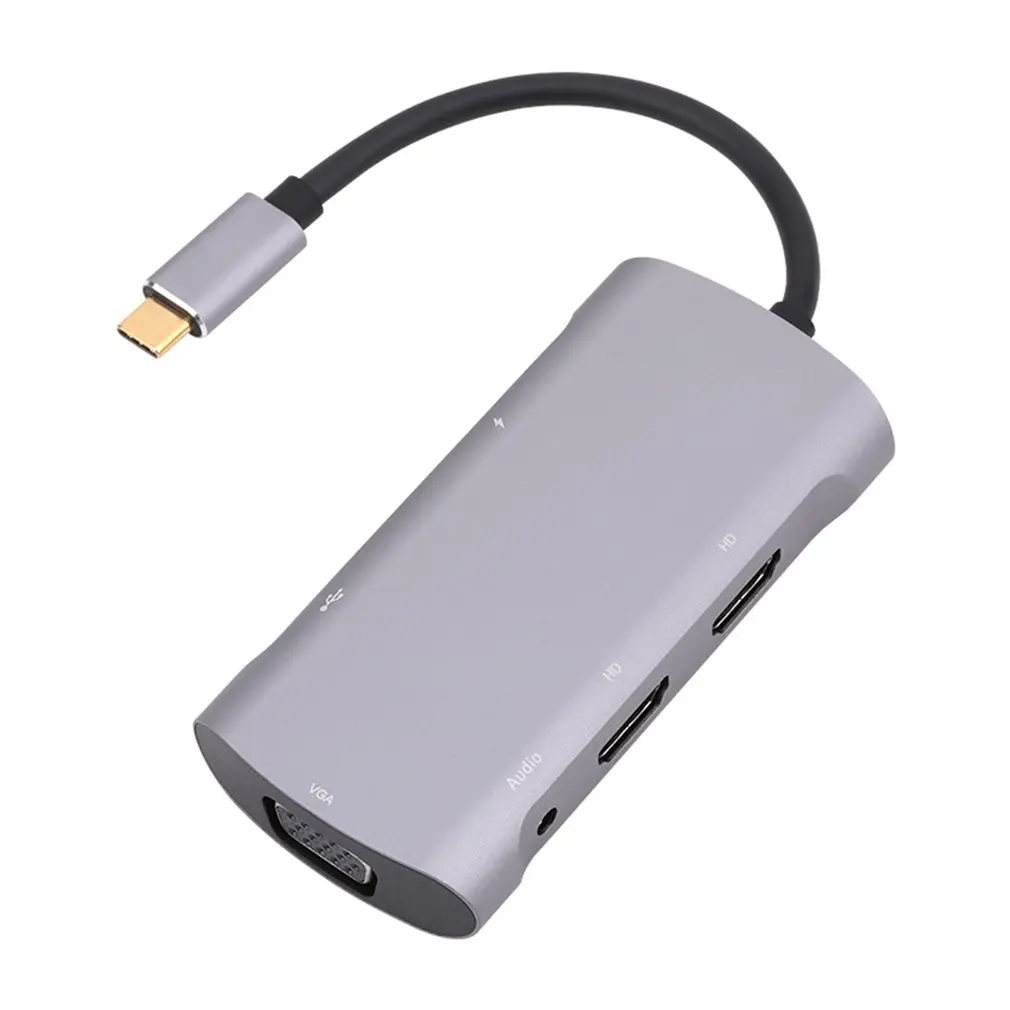 

Док-станция 6-в-1 с разъемами типа C на PD + HDMI-совместимая с AF2 + VGA F + USB2.0 F + Audio для планшетов