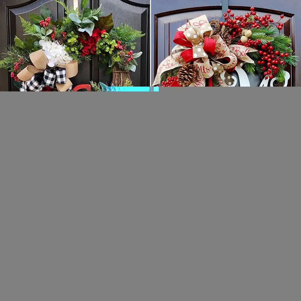 30 см светодиодный Рождественский венок с искусственными сосновыми ягодами и