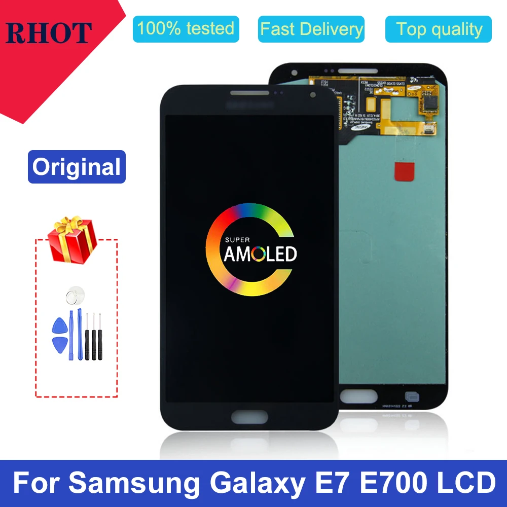 Оригинальный ЖК дисплей super AMOLED 5 дюйма для Samsung Galaxy E7 E700 E7000 E7009 E700F E700H E700M