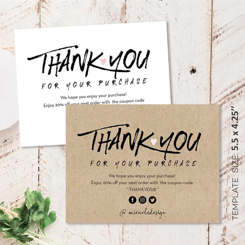 

Business Thank You Card , Personalize Logo Business Name Cards,Custom Text Social Media Card,Online store cards