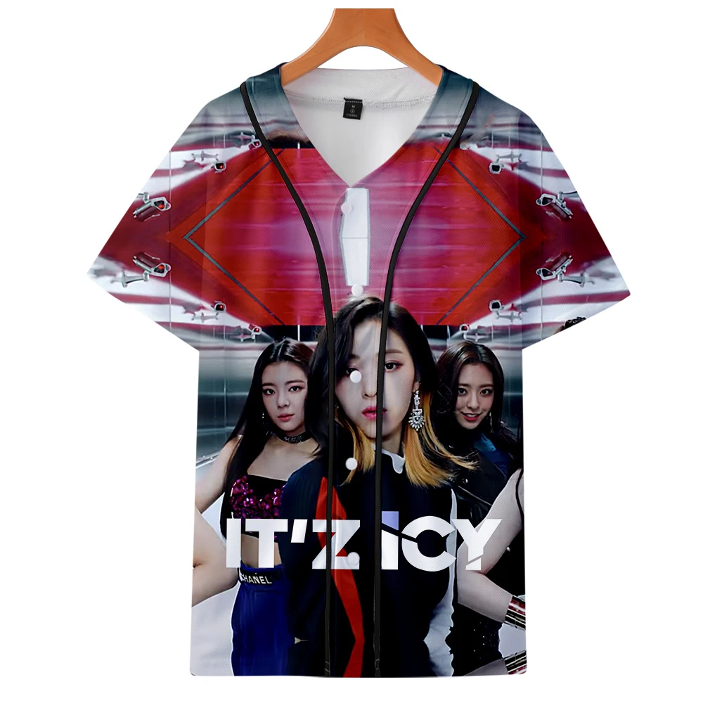 Новые корейские модные летние бейсбольные рубашки Kpop ITZY 100 с 3D принтом модная
