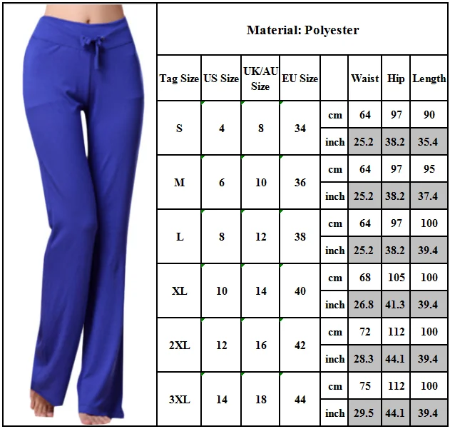 

Womens Yoga Loose Stretch Flared High Waist Wide Leg Long Pants Palazzo Trousers