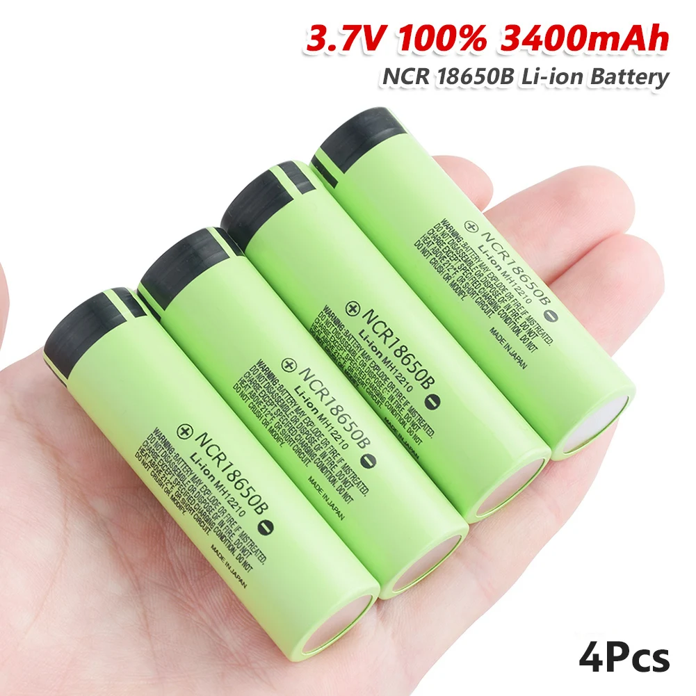 1/2/4 шт. Плоский верх NCR 18650B аккумуляторные батареи 3 7 V True 3400mAh литиевая батарея для