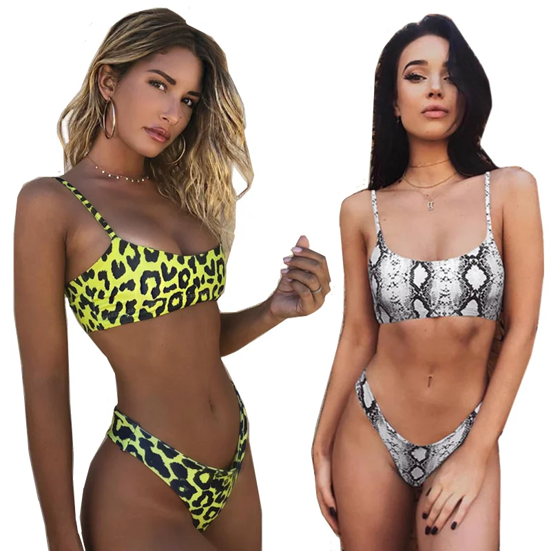 

FAKUNTN Snakeskin Bikini Women Swimwear Leopard Bikinis Sexy Biquini Swim Suit Push Up Swimsuit Female Beachwear Swimming Bikini