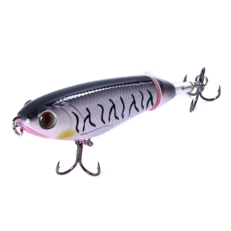 

9cm/17g Whopper Popper Topwater Fishing Lure Artificial Hard Baits 3D Eyes Plopper With Soft Rotating Tail Fishing Tackle