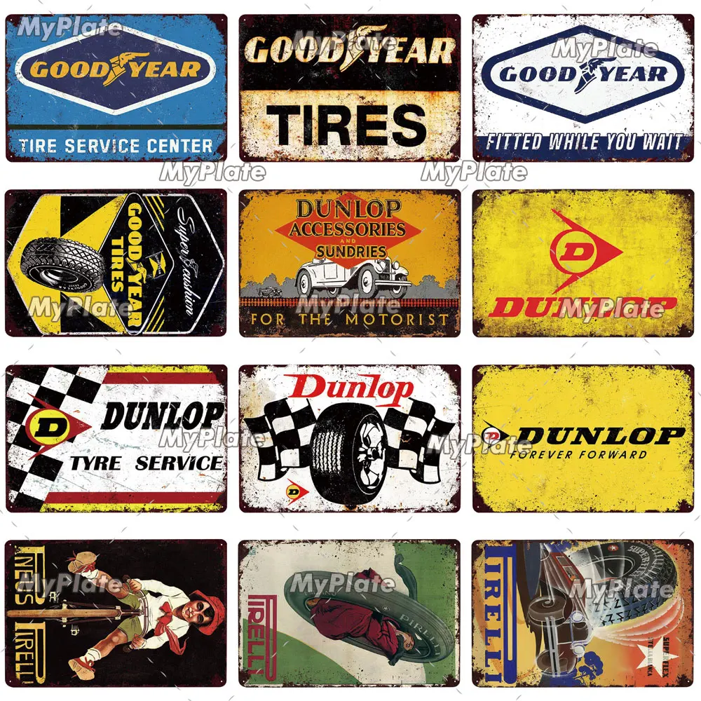Автомобильные шины винтажные Жестяная Табличка с надписью металлический знак