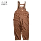 Комбинезон мужской уличный в японском стиле, Ромпер-карго, рабочие брюки, повседневный комбинезон свободного покроя в стиле хип-хоп, брюки-багги