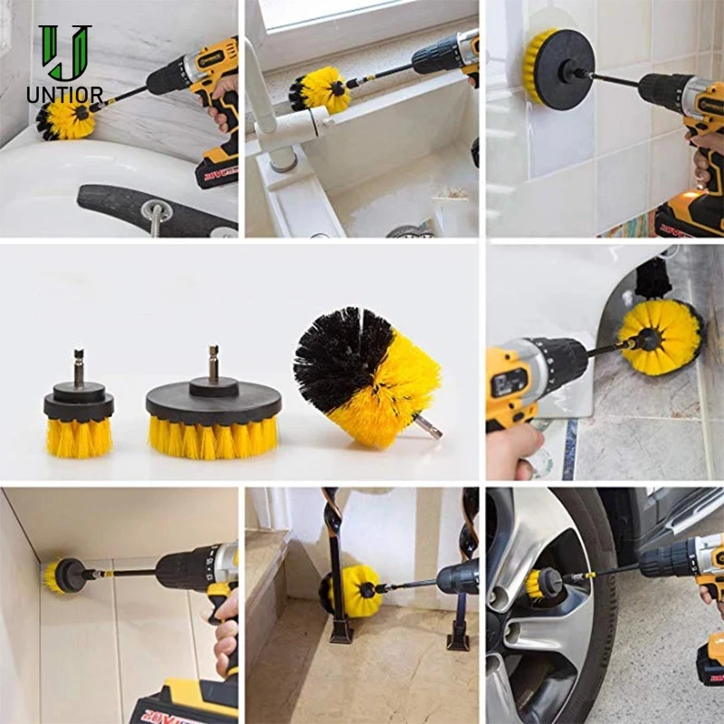 

Drill Brush All Purpose Cleaner Scrubbing Brushes for Bathroom Surface Grout Tile Tub Shower Kitchen Auto Care Cleaning Tools