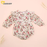 flower infant toddler baby girl romper vintage long sleeve neborn girl romper jumpsuit spring autumn baby girl clothing d15