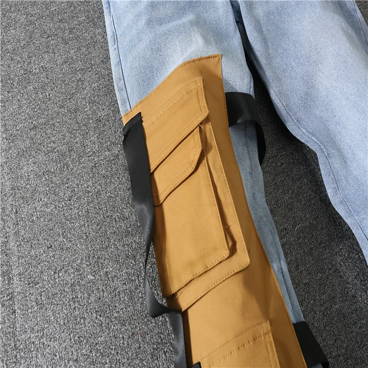 Новые мужские брюки с карманами для демонтажа модная облегающая стрейчевая