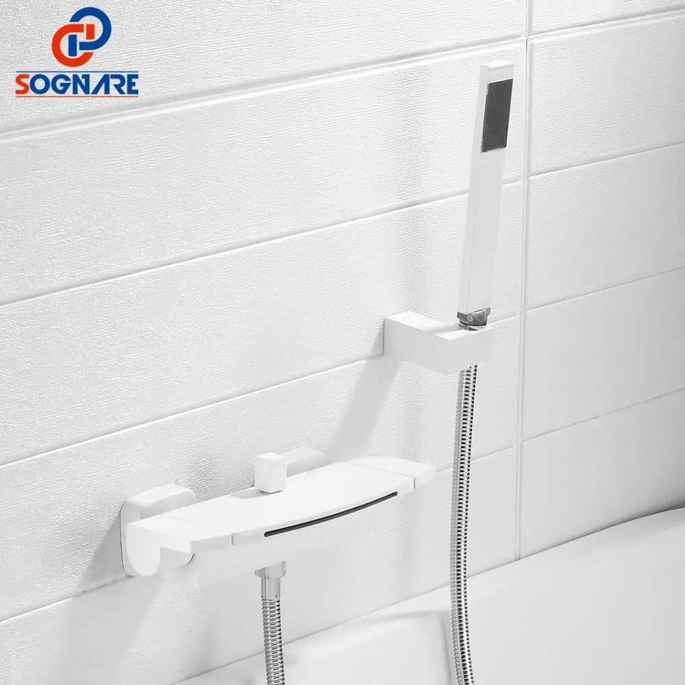 Набор для ванной комнаты SOGNARE белый смеситель ванны душа скрытый водопад |