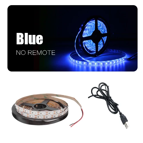 Blue DC 5 В Светодиодная лента USB кабель питания гибкий светильник 50 см 1 м 2 м 3 м 4 м 5 м SMD 2835 мини 3Key Настольный Декор ТВ фоновый светильник ing - Испускаемый цвет: Blue
