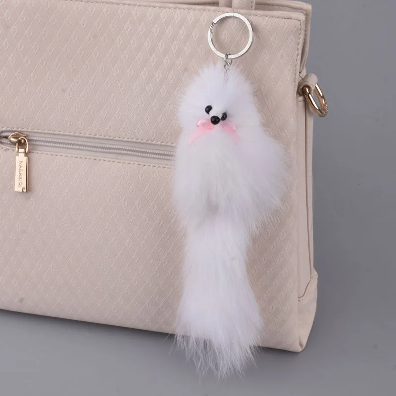 Pom Fox Furx симпатичная цепочка для ключей женская сумка подвески автомобильный