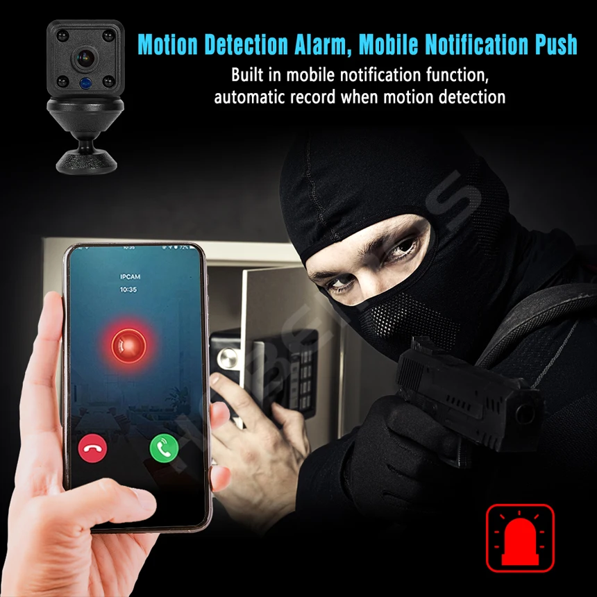Мини-камера Hebeiros HD 1080P с датчиком движения IP-камера поддержкой Wi-Fi запись DV и аудио