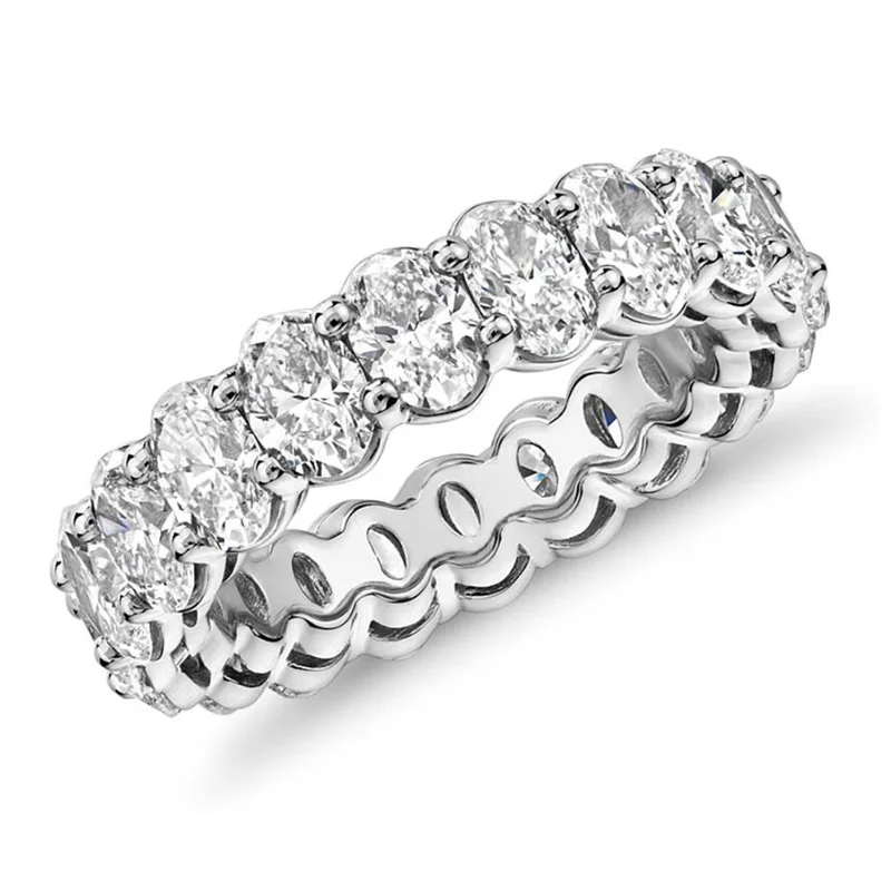Solid real products real 925 sterling silver wedding band Ring eternity for women bridal bride Engagement jewelry persona R5343S