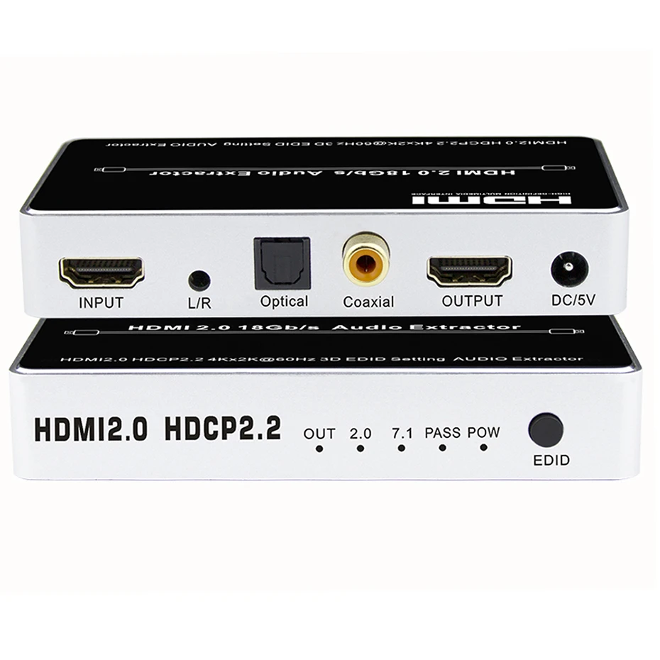 HDMI 2,0 аудио экстрактор 7.1Ch 4K 60Hz HDMI коммутатор аудио сплиттер 1X1 HDMI 5.1Ch аудио экстрактор сепаратор HDMI toslink аудио