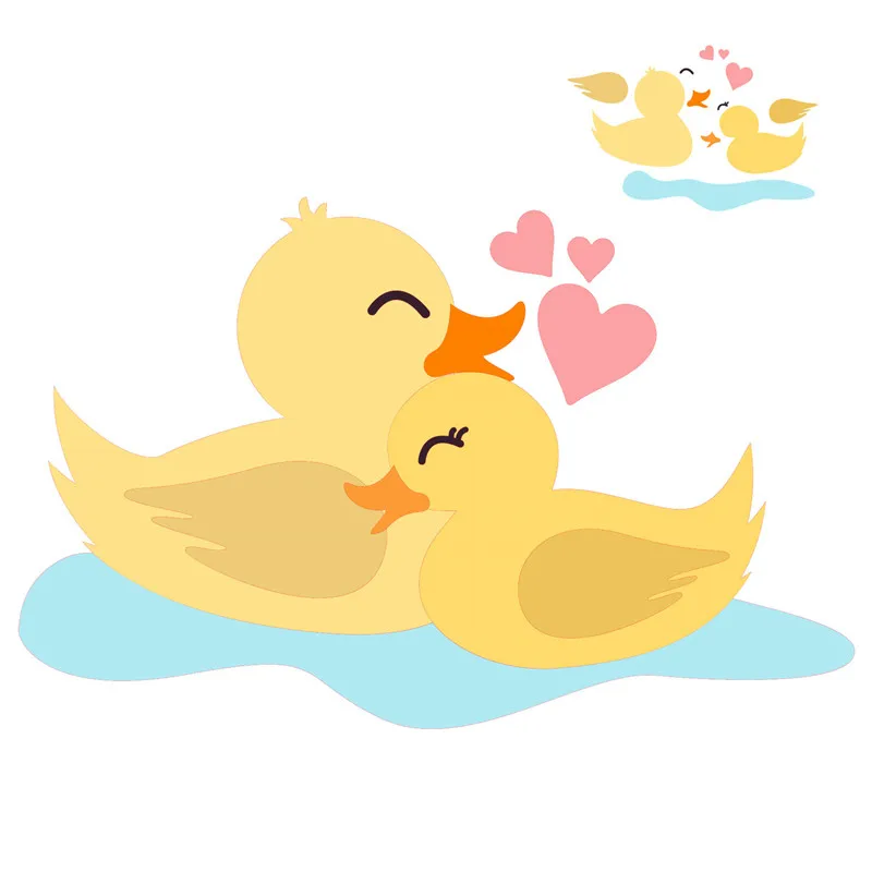 YaMinSanNio Cute Pair of Little Yellow Ducks Metal Cutting Dies Scrapbooking Card Making Embossing Stencil Die Cut Template 2019 | Дом и сад