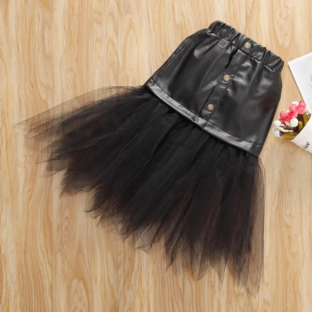 Юбка с асимметричным подолом для девочек однотонная кожаная юбка индивидуальным