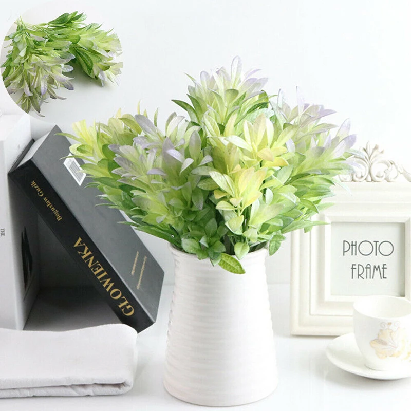 Искусственные оливковые ветви зеленые листья растения водная трава